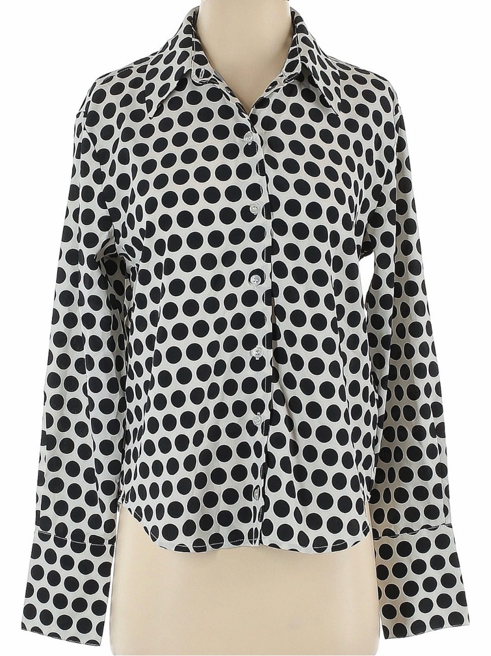 Sanctuary Polka Dot Button-Down Blouse XS